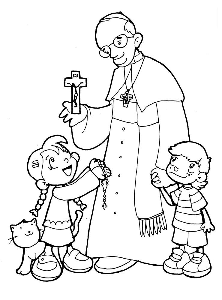 Il Papa Francesco e i bambini disegni da colorare