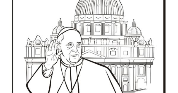Il Papa Francesco in Vaticano disegni da colorare gratis