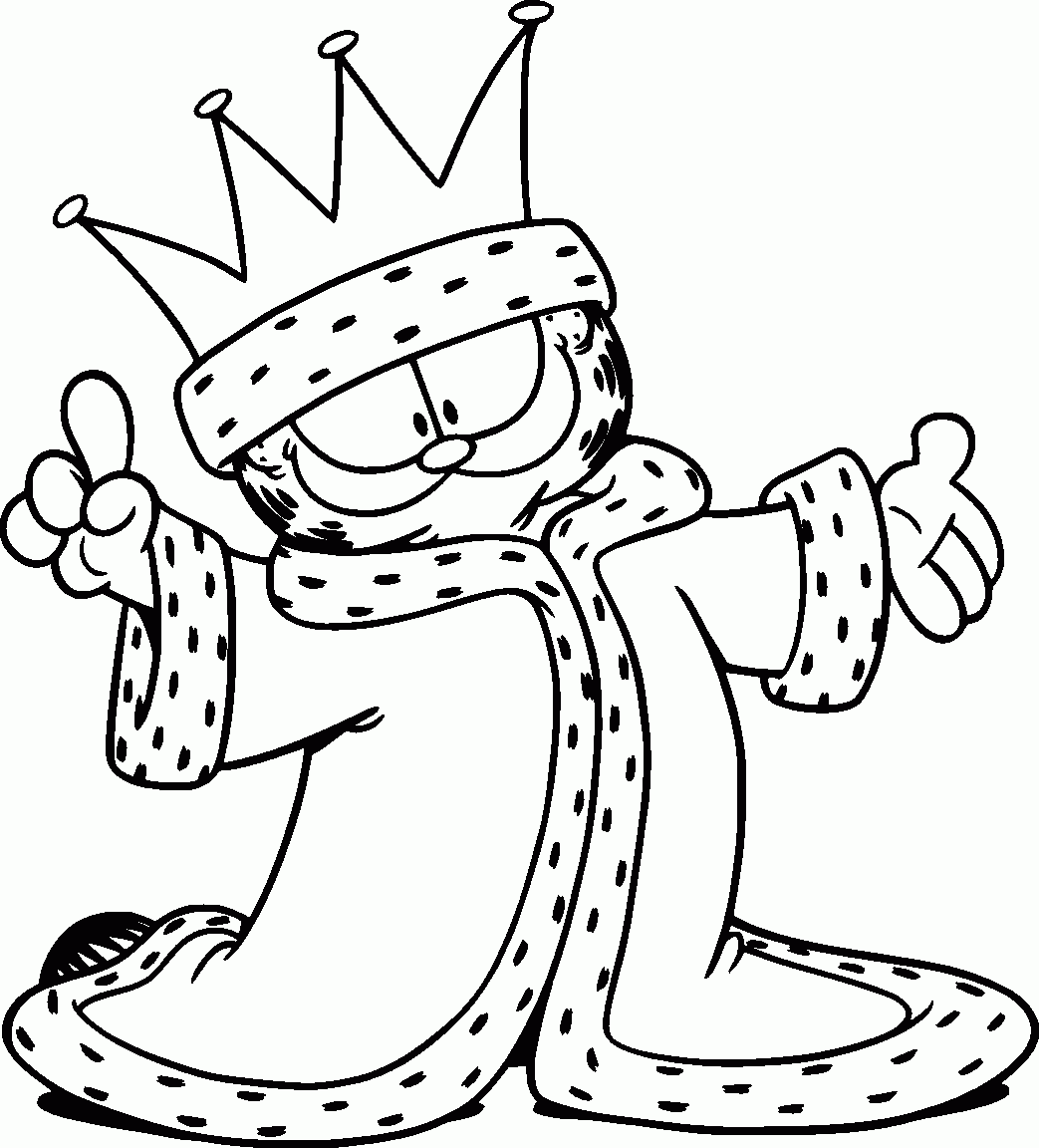 Il Re Garfield disegni da colorare e stampare