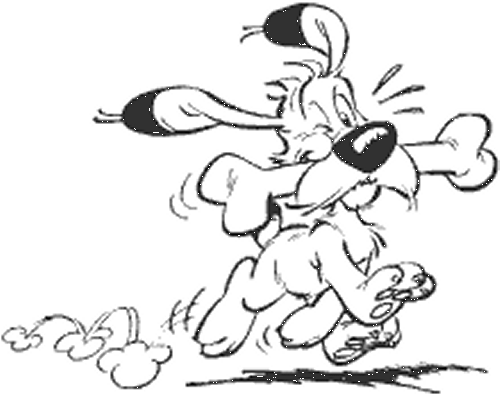 Il cane idefix di corsa disegni da colorare Asterix