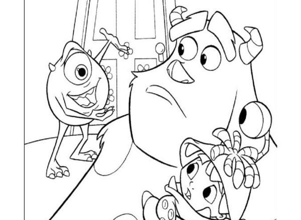 Il cartone animato film Monsters and Co da stampare e da colorare gratis