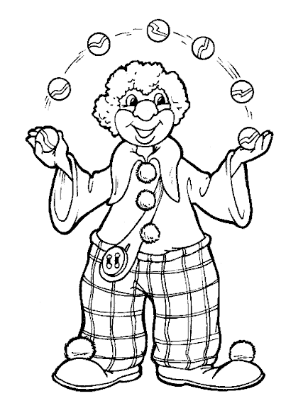 Il clown giocoliere disegni da colorare per il Carnevale