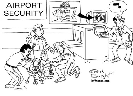 Il controllo sicurezza in aeroporto disegno da colorare gratis