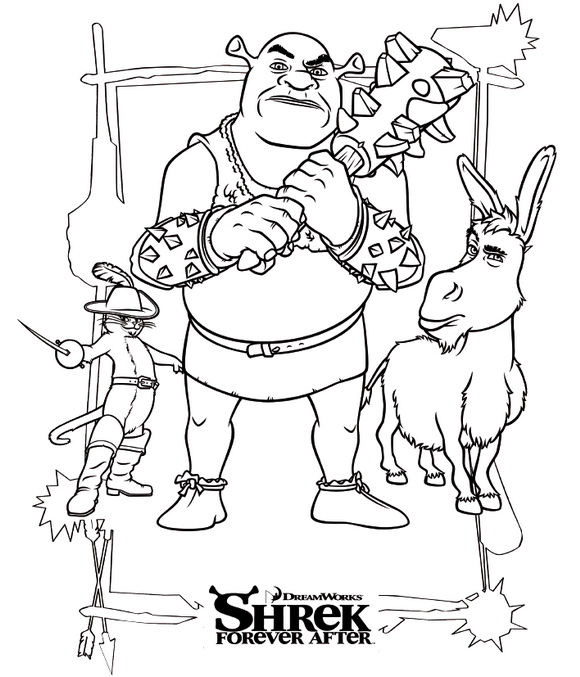 Il film Shrek da colorare