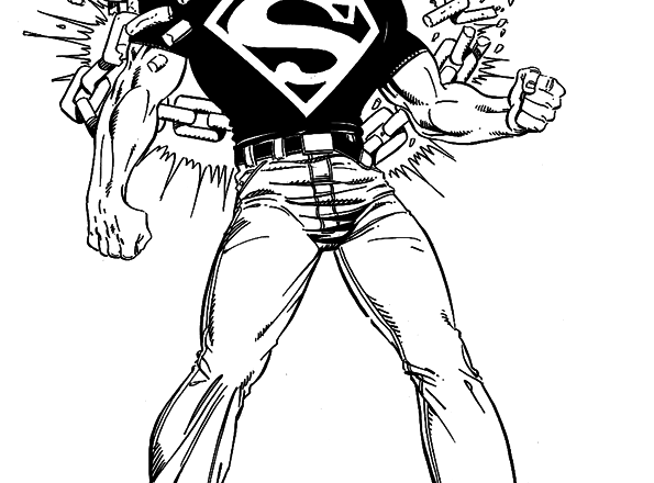 Il forte Superman che si trasforma disegno da colorare