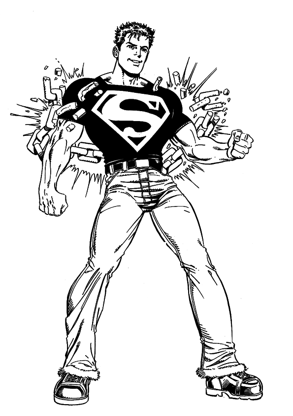 Il forte Superman che si trasforma disegno da colorare