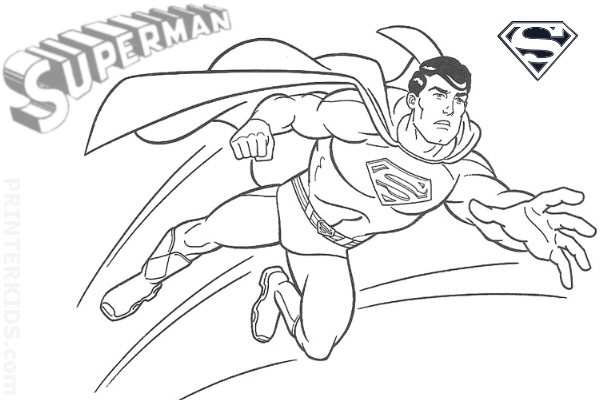 Il forte Superman che vola disegno da colorare