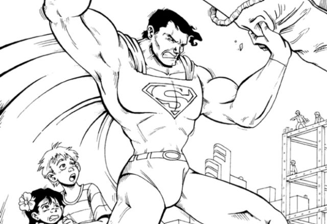 Il forzuto Superman disegno da colorare per bambini