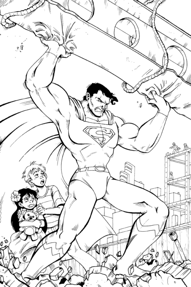 Il forzuto Superman disegno da colorare per bambini