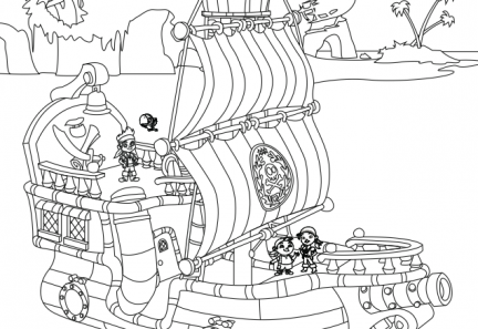 Il galeone di Jake e i pirati dell’ isola che non c’ è disegni da colorare