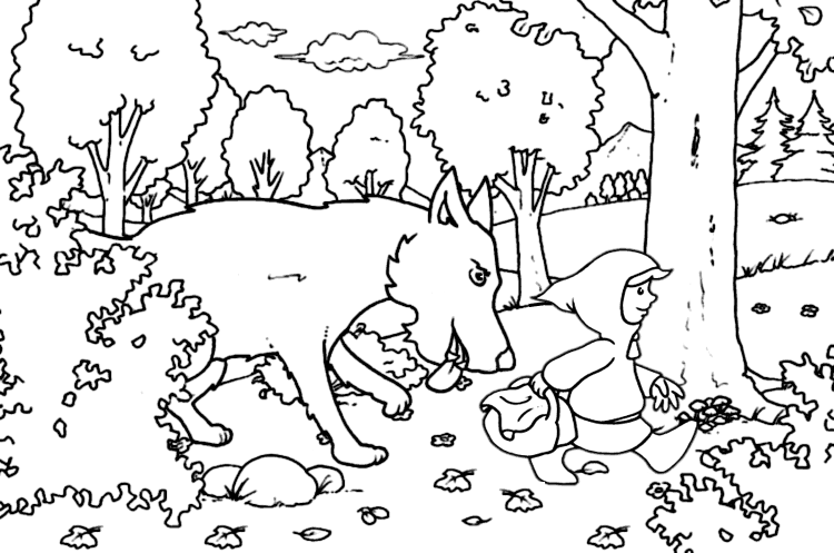 Il lupo affamato 2 disegni da colorare gratis