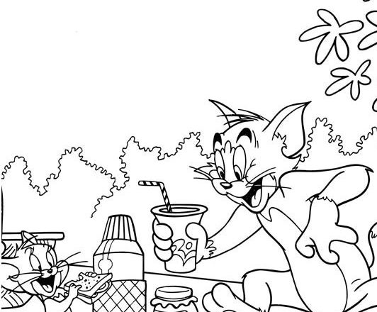 Il pic nic con Tom and Jerry disegni da colorare