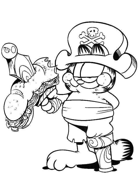 Il pirata Garfield fumetti da colorare