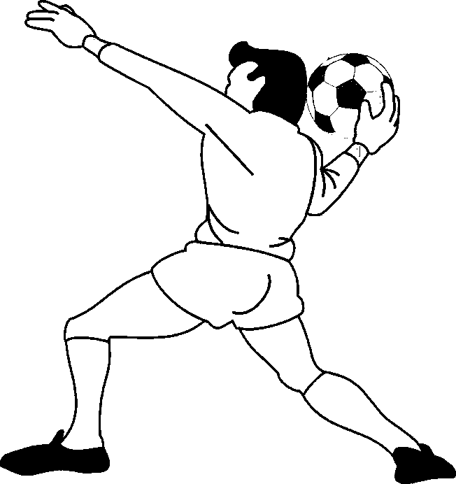 Il portiere di calcio rilancia la palla con le mani