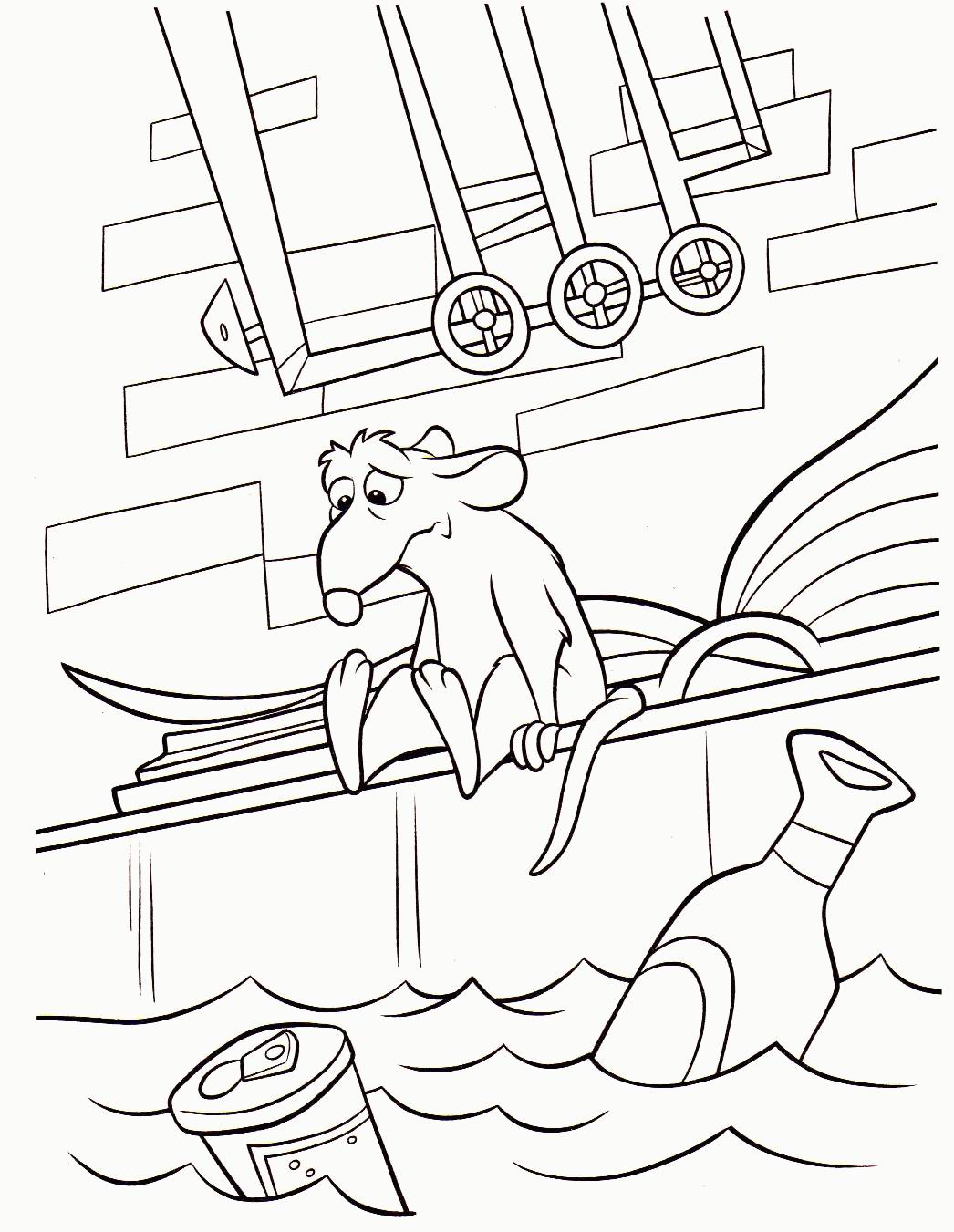 Il protagonista di Ratatouille triste disegni da stampare e colorare per bambini e bambine