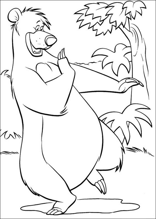 Il simpatico Baloo disegni da colorare del Libro Della Giungla