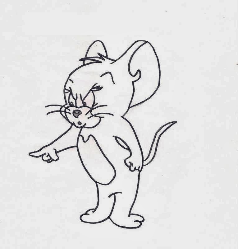 Il topolino Jerry arrabbiato disegno da colorare gratis