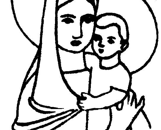 Immagini da stampare e da colorare Madonna con bambino