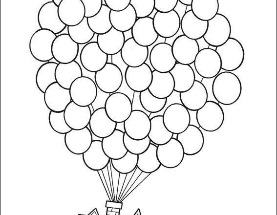 In volo coi palloncini Disney Up disegni da colorare