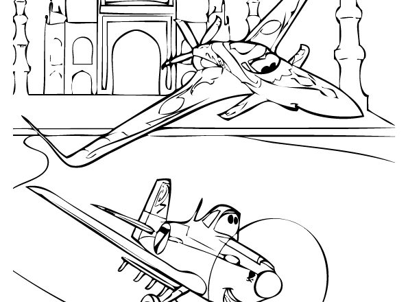 Ishani e Dusty Crophopper aeroplani di Disney Planes da colorare