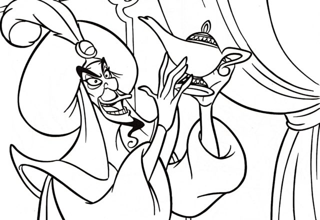 Jafar con la lampada disegni da colorare gratis