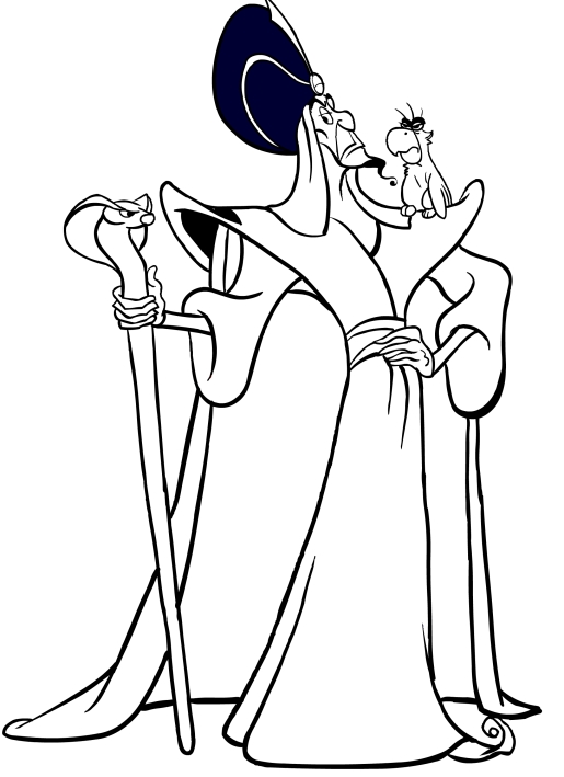 Jafar e Iago disegni da colorare gratis