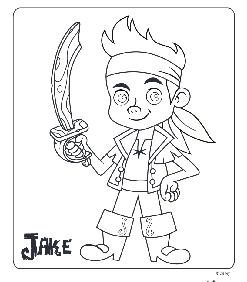 Jake e i pirati dell’ isola che non c’ è disegno da stampare e da colorare gratis