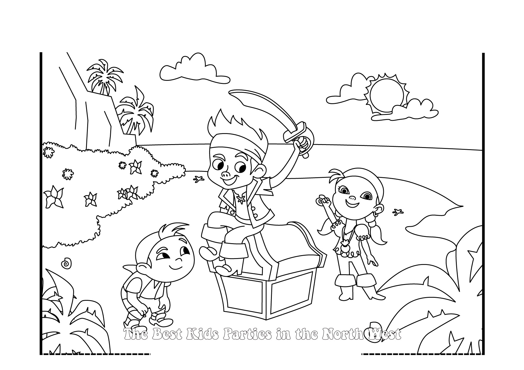 Jake e i pirati dell’ isola che non c’ è e il tesoro disegno da colorare gratis