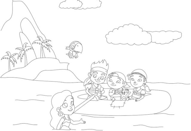 Jake e i pirati dell’ isola che non c’ è in mezzo al mare disegno da colorare