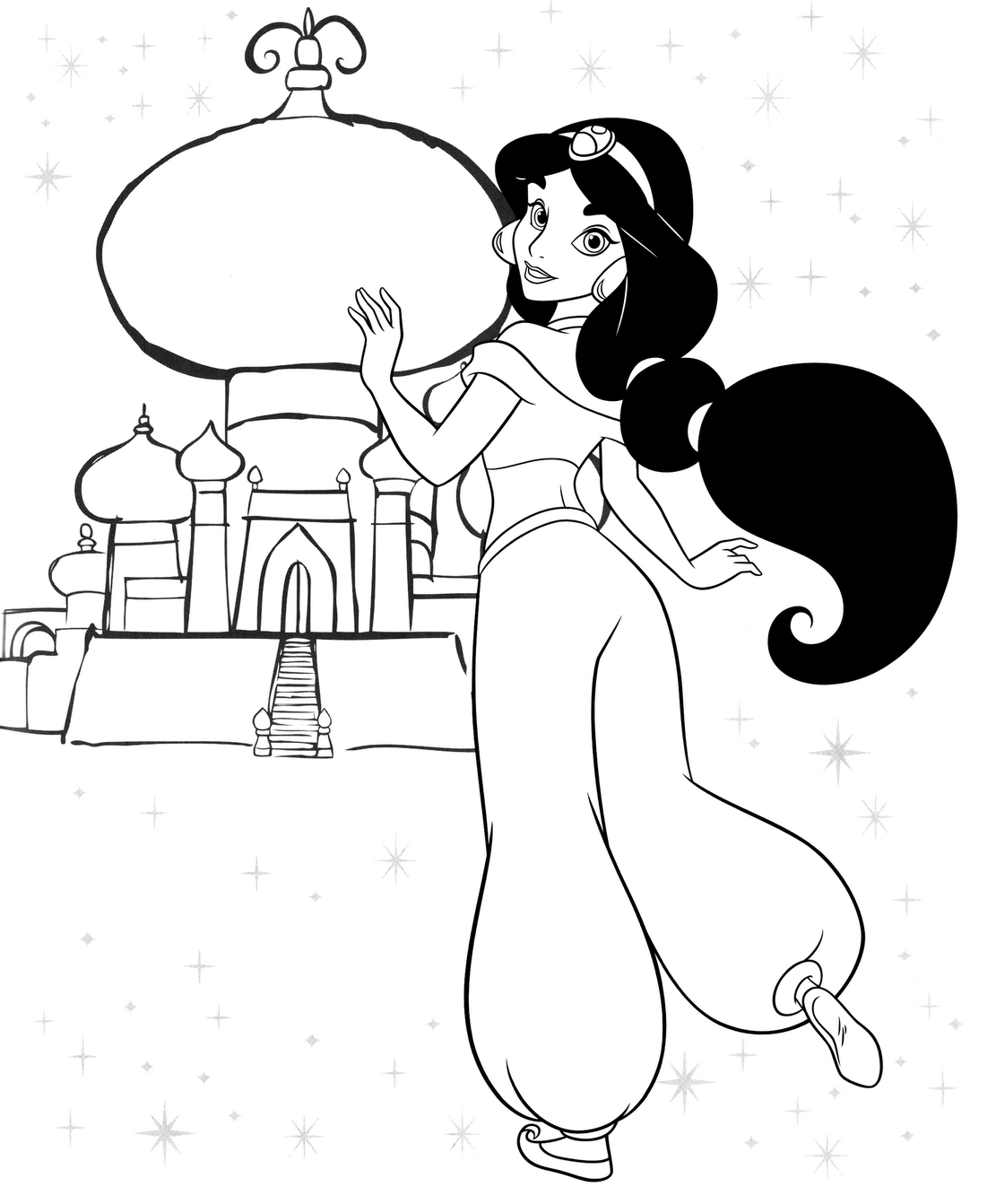 Jasmine ad Agrabah disegni da colorare gratis