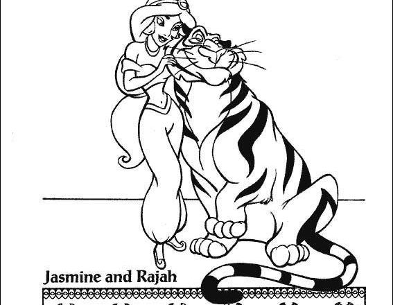 Jasmine e Raja disegni da colorare gratis