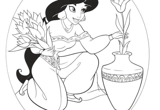 Jasmine e i fiori disegni da colorare gratis