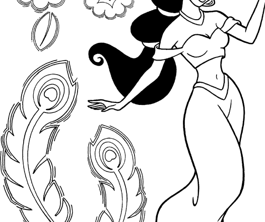 Jasmine e i simboli disegni da colorare gratis