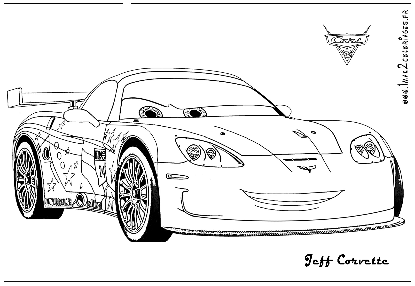 Jeff Corvette Cars 2 immagine da colorare