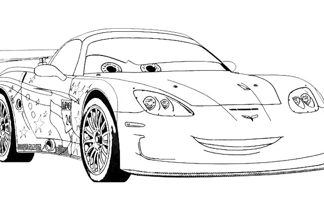 Jeff Gorvette personaggio Cars 2 da colorare