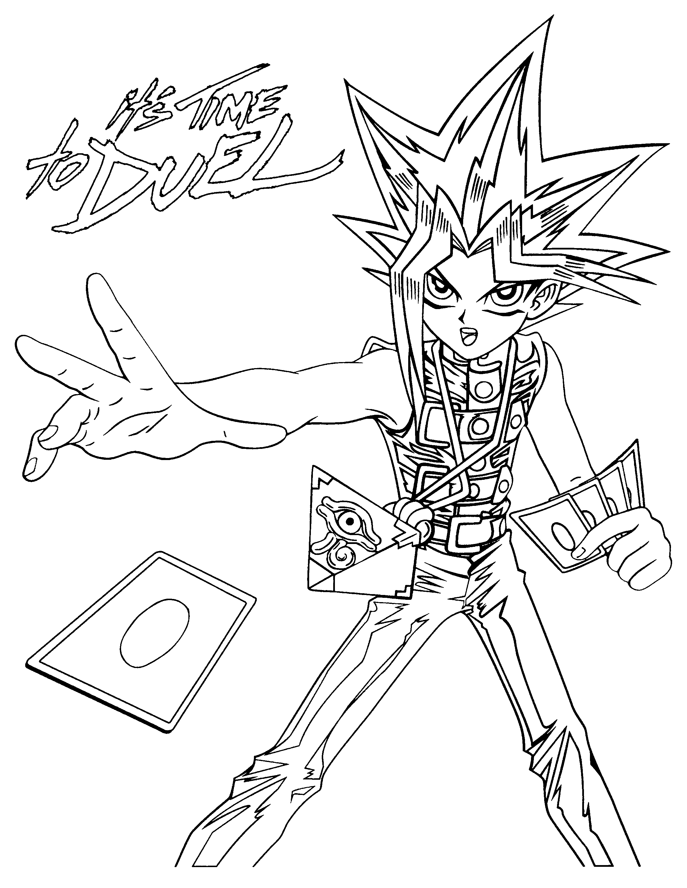 Judai e il suo mazzo di carte disegno da colorare Yu-Gi-Oh