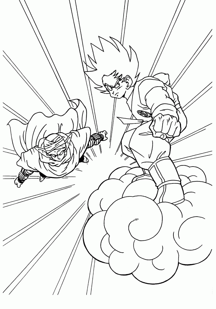 Junior e Goku in volo stampa e colora