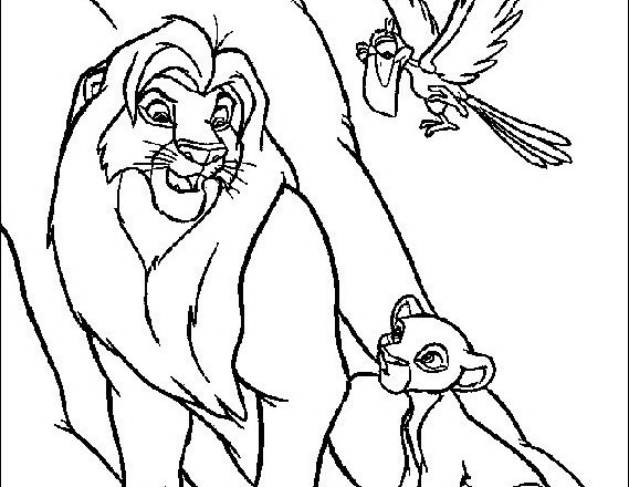 Kiara, Simba e Zazu disegni da colorare gratis