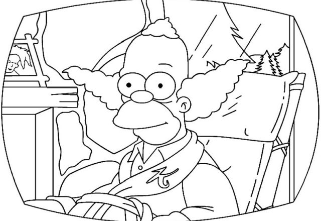 Krusty il clown The Simpsons disegno da colorare gratis