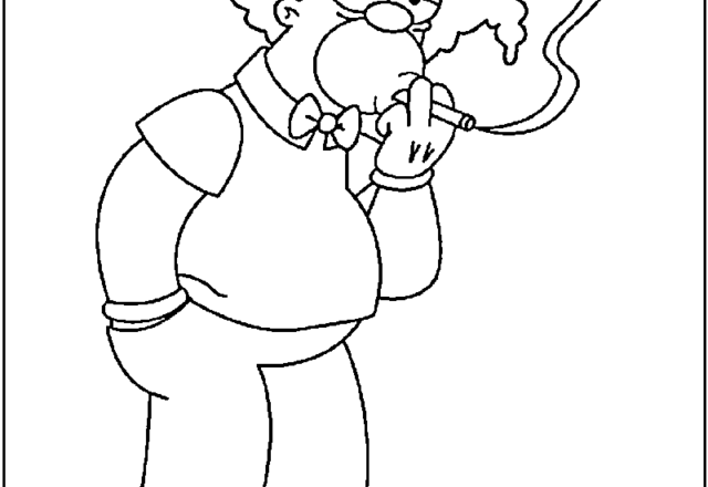 Krusty il clown che fuma disegno da colorare