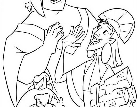 Kuzco e Pacha amici disegni gratis da colorare
