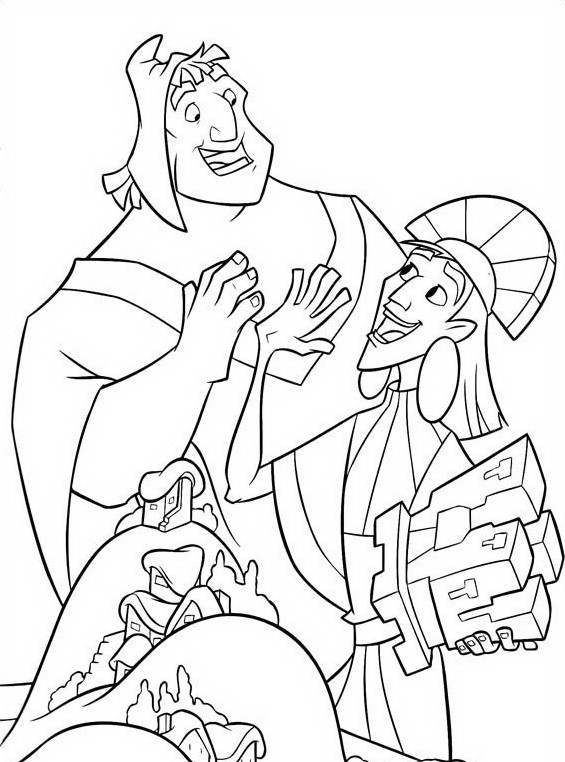 Kuzco e Pacha amici disegni gratis da colorare