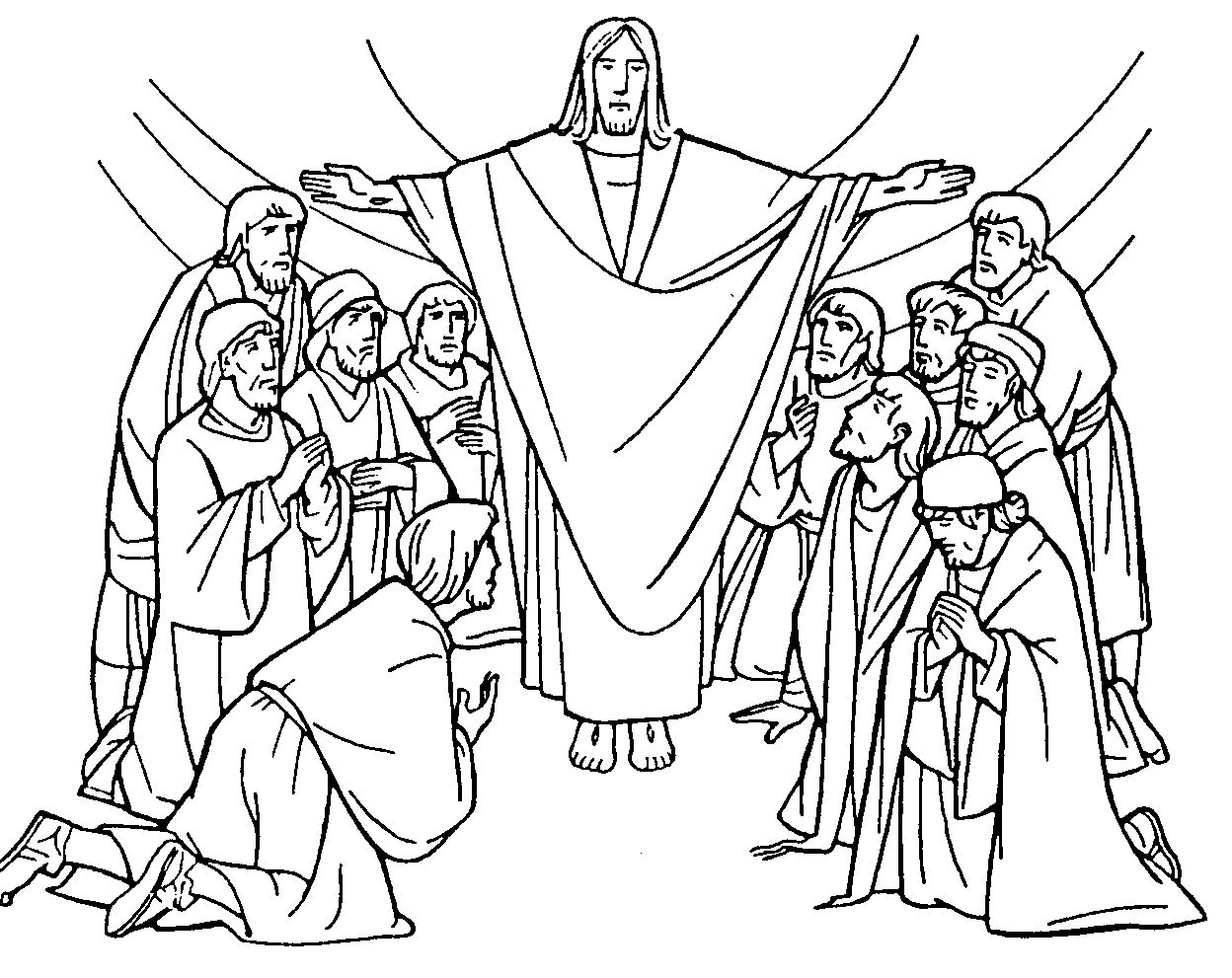 L’ Ascensione di Gesù disegno da colorare gratis
