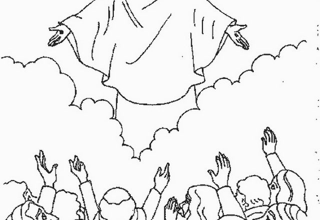 L’ Ascensione di Gesù disegno da colorare per i bambini di religione