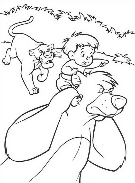 L’ Orso Baloo e Bagheera Mowgli e il libro della giungla da colorare