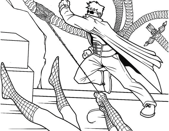 L’ Uomo Ragno Spiderman in combattimento disegno da colorare