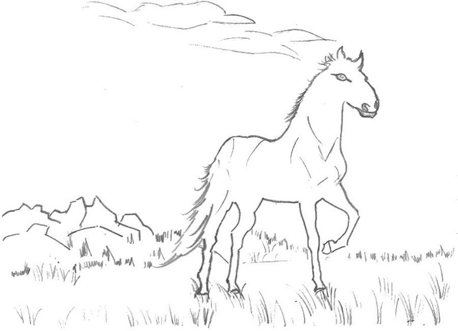 L’ anima libera di un cavallo disegno da colorare gratis