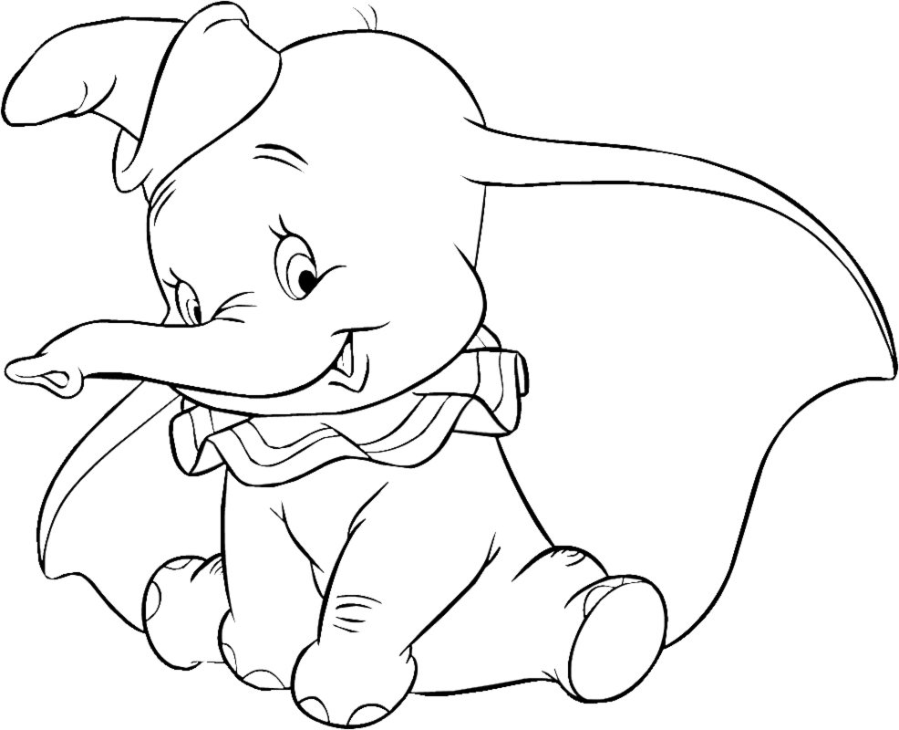 L’ elefante Dumbo disegno da stampare e da colorare gratis