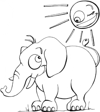 L’ elefante e il sole disegni da colorare educazione scuola