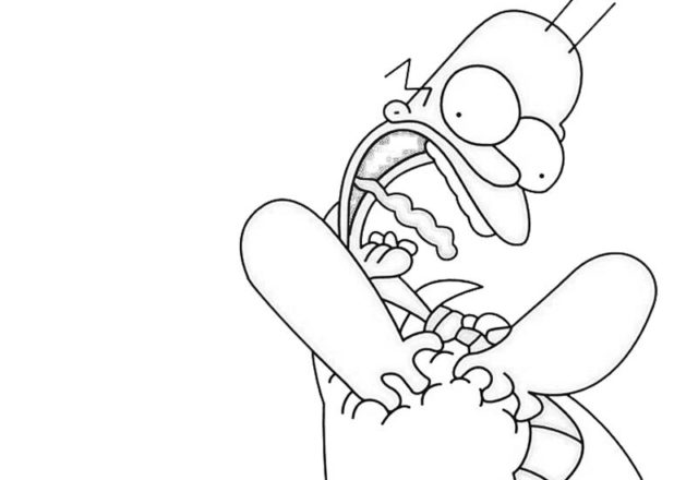 L’ urlo di Homer Simpson da colorare gratis
